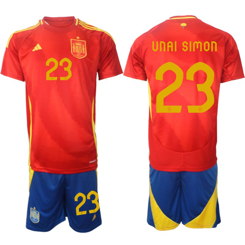 Men 2024-2025 Season Spain home red 23 Soccer Jersey